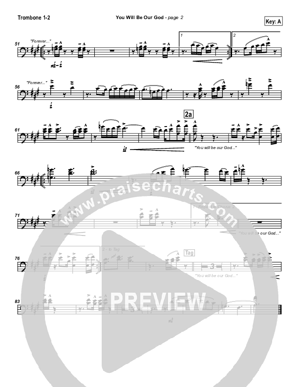 You Will Be Our God Trombone 1/2 (Travis Cottrell)