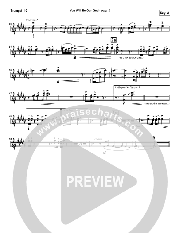 You Will Be Our God Trumpet 1,2 (Travis Cottrell)