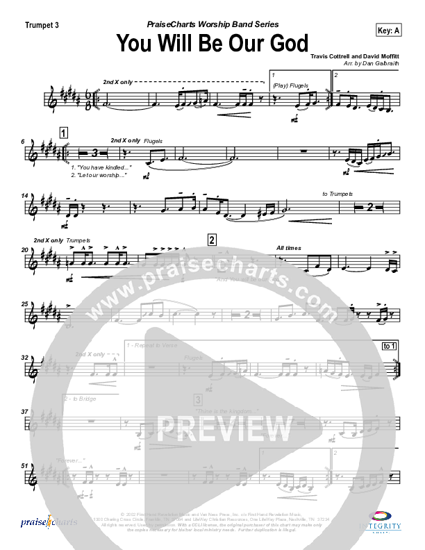 You Will Be Our God Trumpet 3 (Travis Cottrell)