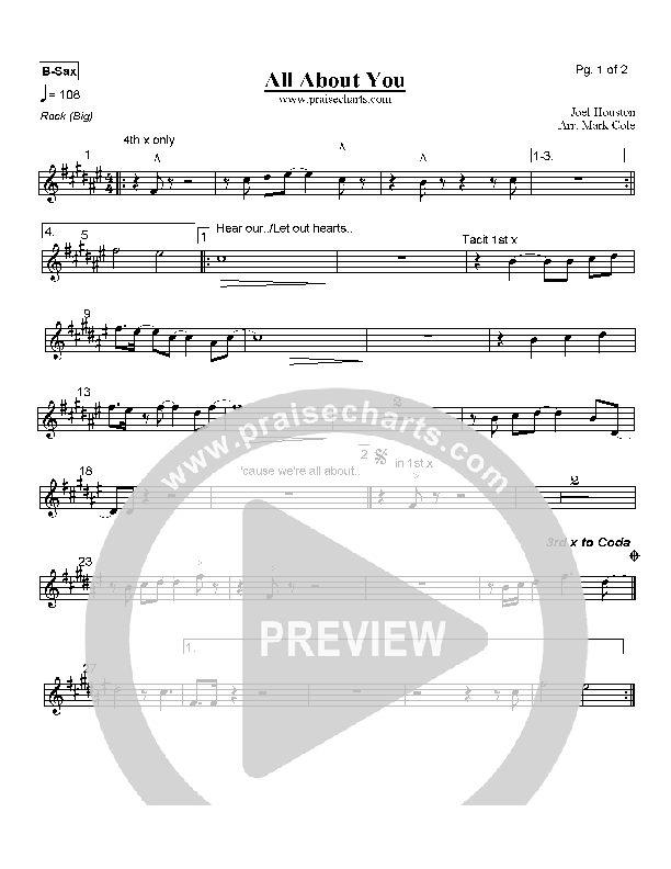 All About You Bari Sax (Hillsong UNITED)