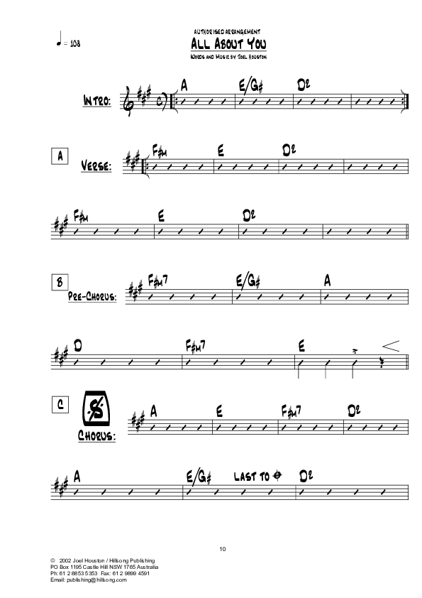 All About You Chord Chart (Hillsong UNITED)