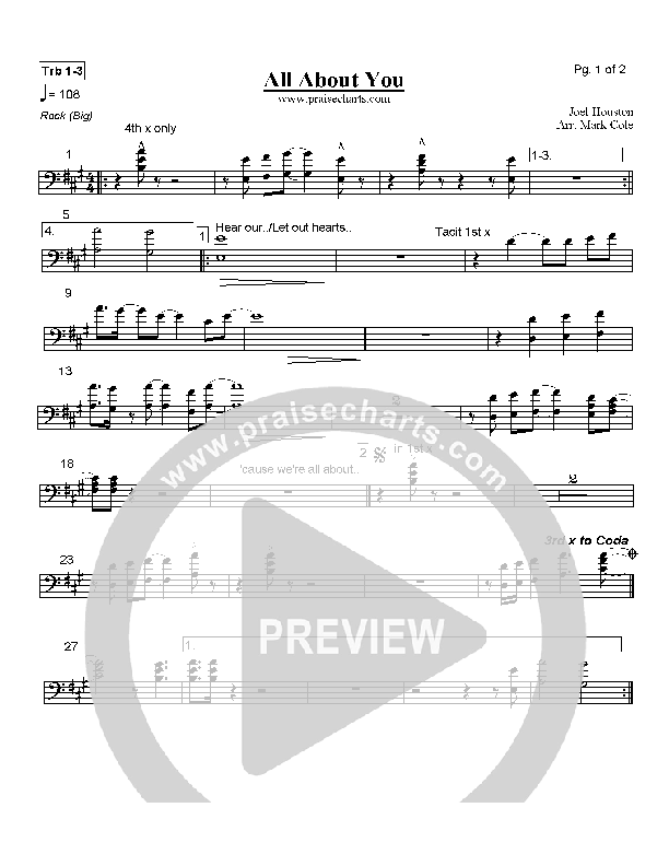 All About You Trombone 1/2/3 (Hillsong UNITED)