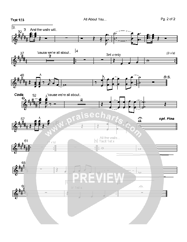 All About You Trumpet 1/2/3 (Hillsong UNITED)