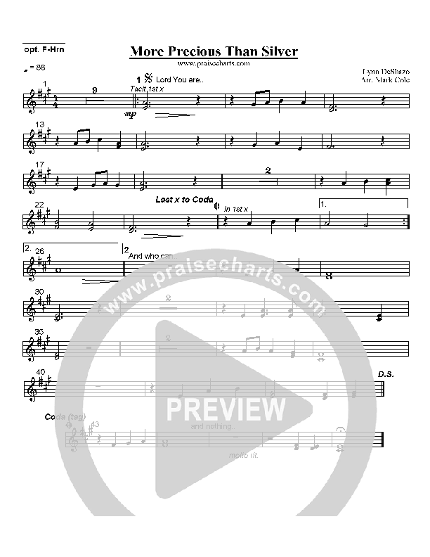 More Precious Than Silver French Horn (Lynn DeShazo)