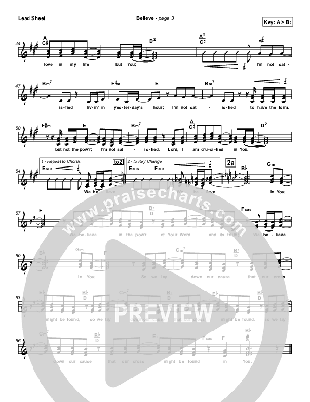 Believe Lead Sheet (SAT) (Jason Breland)