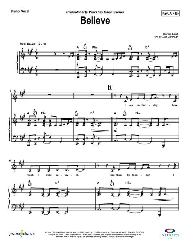 Believe Piano/Vocal (SATB) (Jason Breland)
