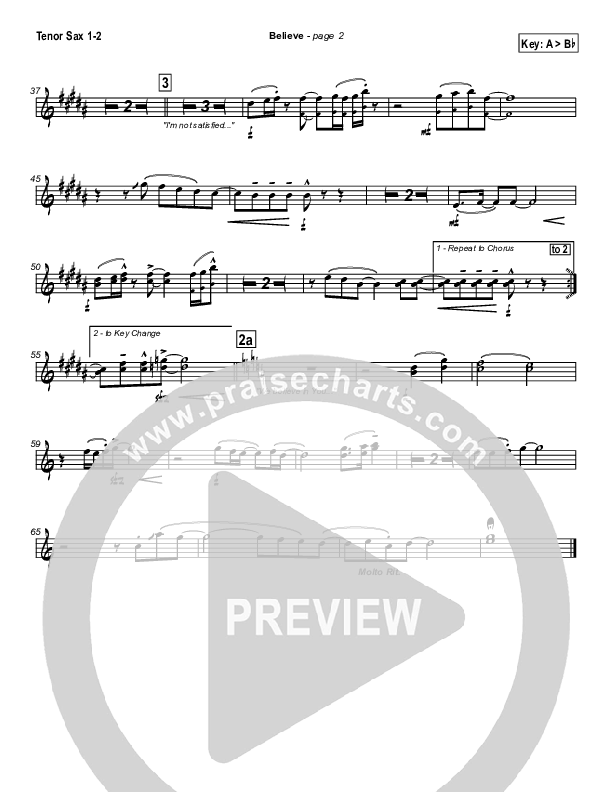 Believe Tenor Sax 1/2 (Jason Breland)