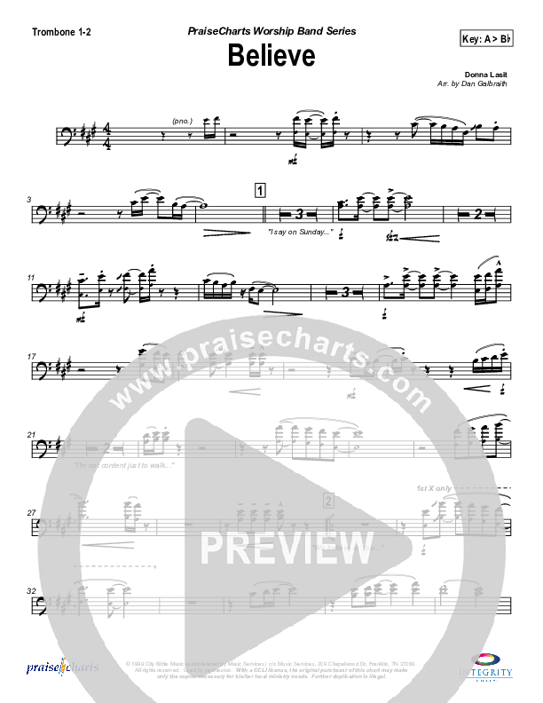 Believe Trombone 1/2 (Jason Breland)