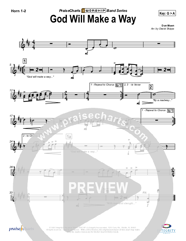 God Will Make A Way French Horn 1/2 (Don Moen)