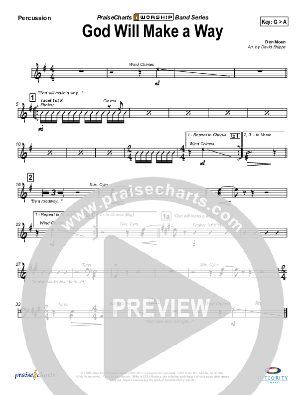 God Will Make A Way Percussion (Don Moen)