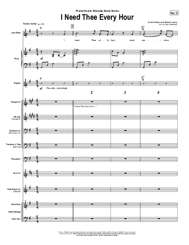 I Need Thee Every Hour Conductor's Score (Jason Breland)