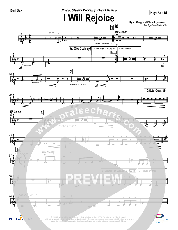 I Will Rejoice Bari Sax (Jason Breland)