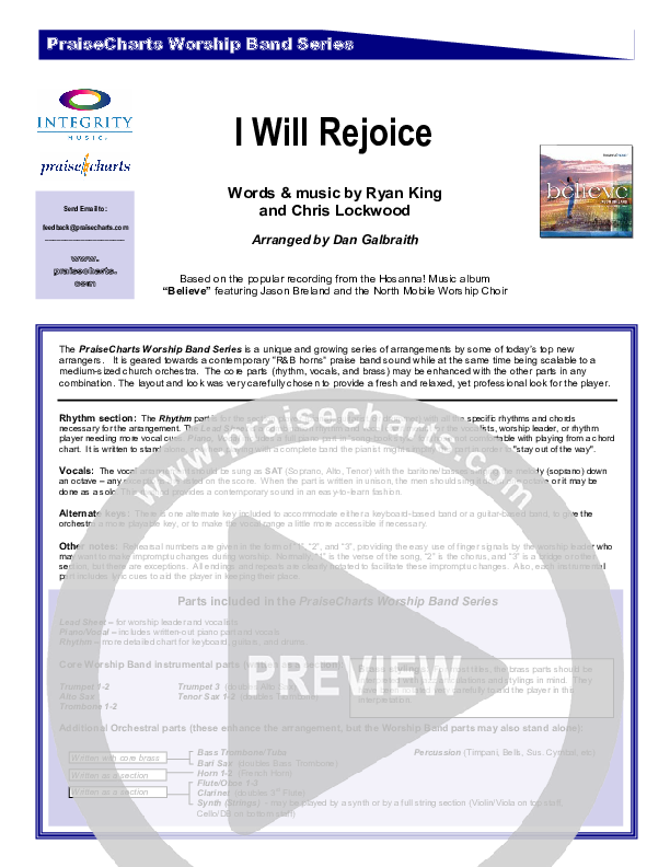 I Will Rejoice Orchestration (Jason Breland)