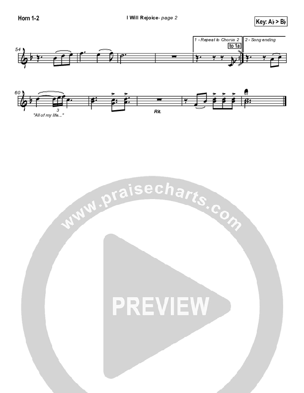 I Will Rejoice French Horn 1/2 (Jason Breland)