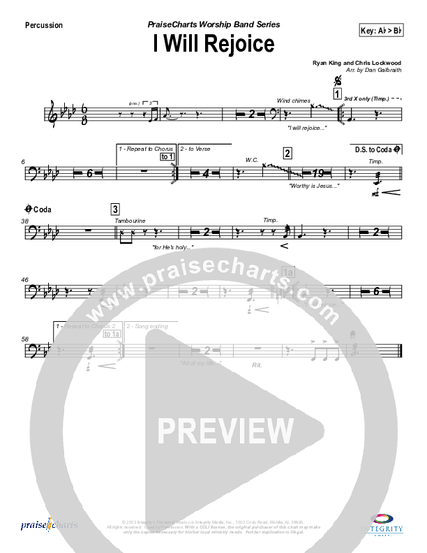 I Will Rejoice Percussion (Jason Breland)