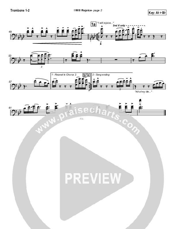 I Will Rejoice Trombone 1/2 (Jason Breland)