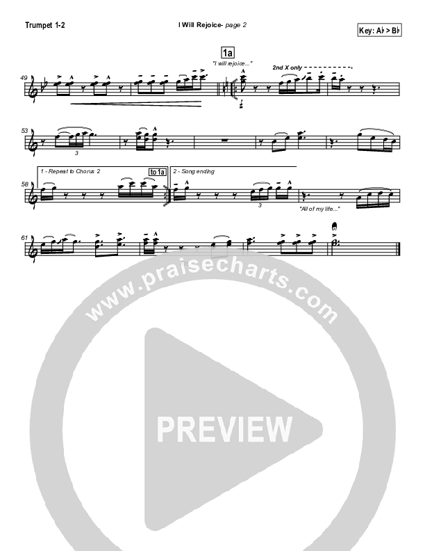 I Will Rejoice Trumpet 1,2 (Jason Breland)