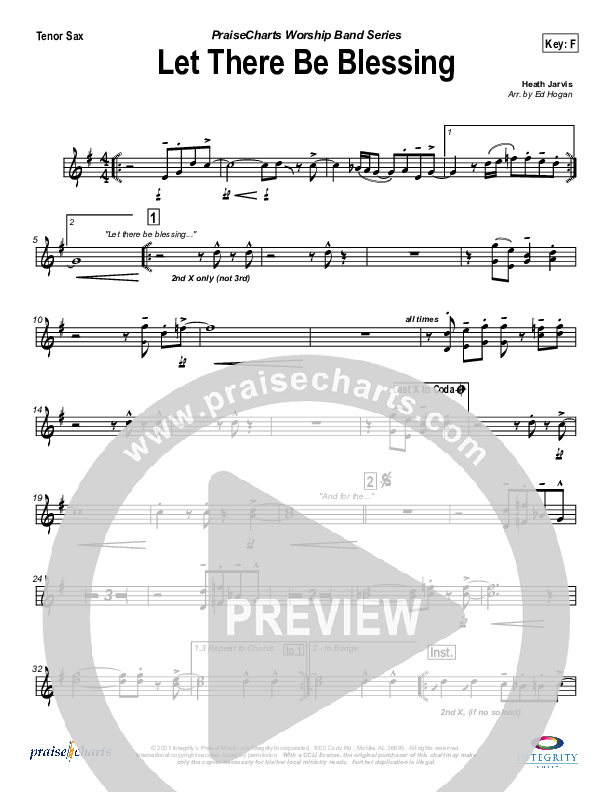 Let There Be Blessing Tenor Sax 2 (Jason Breland)