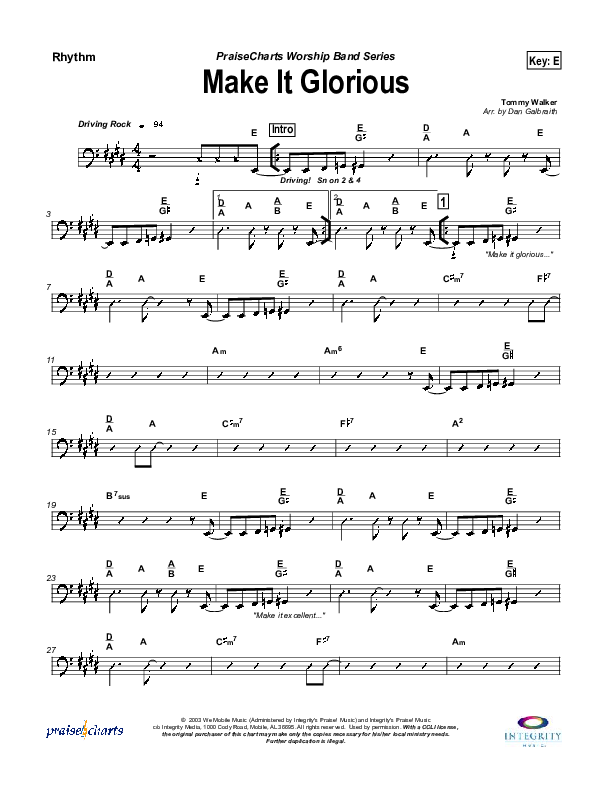 Make It Glorious Rhythm Chart (Jason Breland)