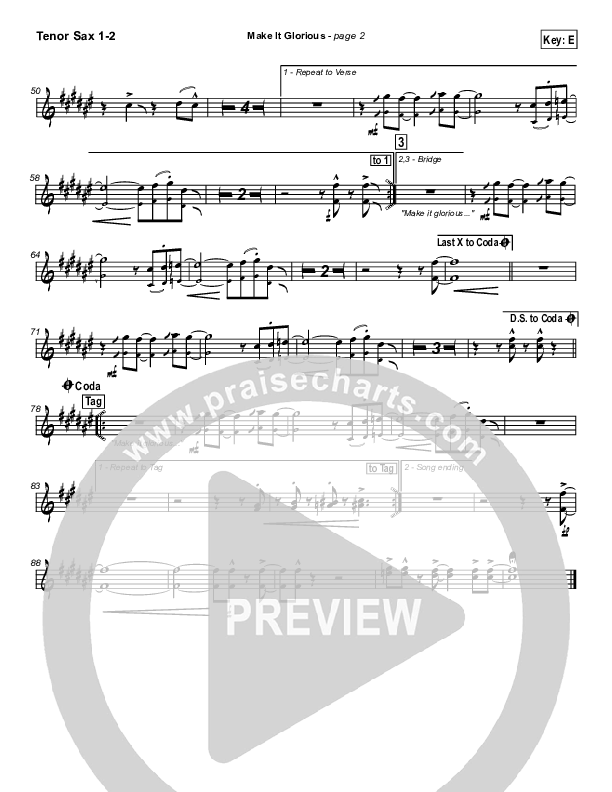 Make It Glorious Tenor Sax 1/2 (Jason Breland)