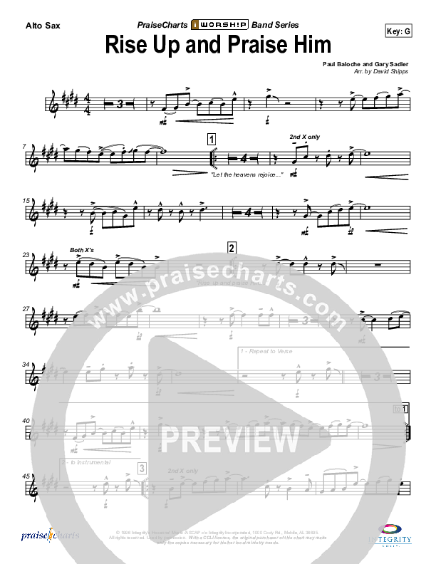 Rise Up and Praise Him Alto Sax (Paul Baloche)