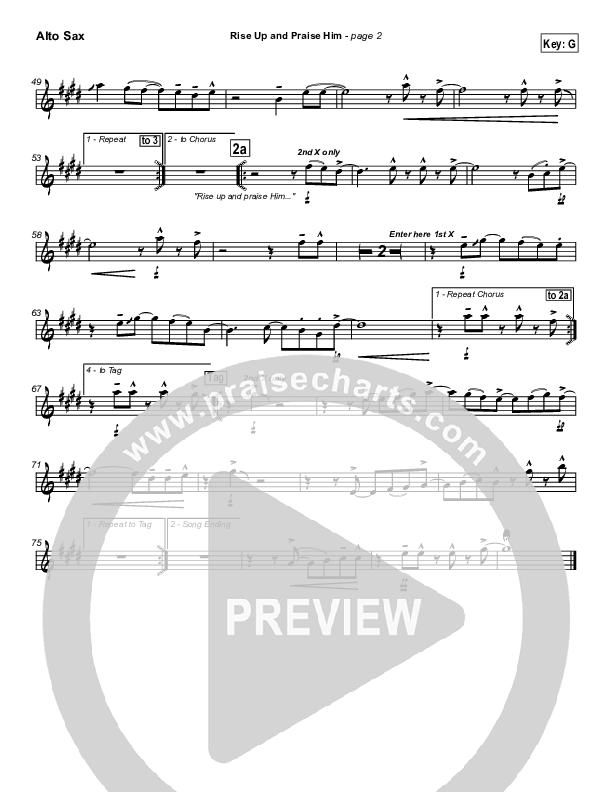 Rise Up and Praise Him Alto Sax (Paul Baloche)