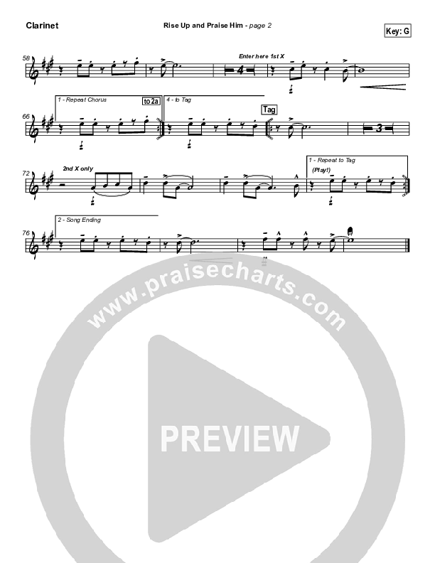 Rise Up and Praise Him Clarinet (Paul Baloche)