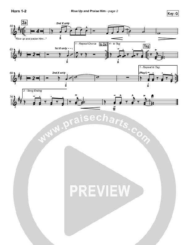 Rise Up and Praise Him French Horn 1/2 (Paul Baloche)