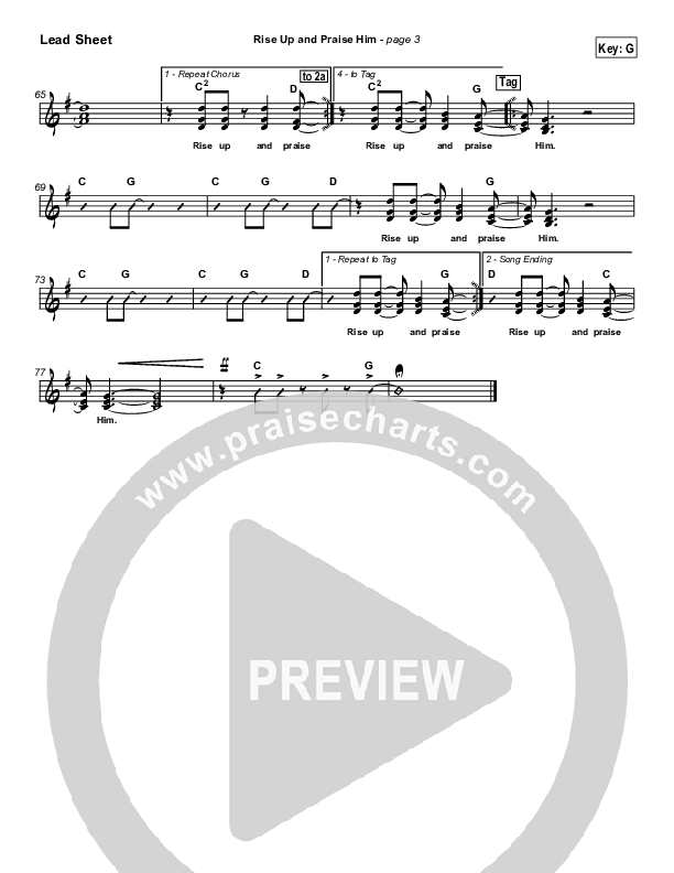 Rise Up and Praise Him Lead Sheet (Paul Baloche)