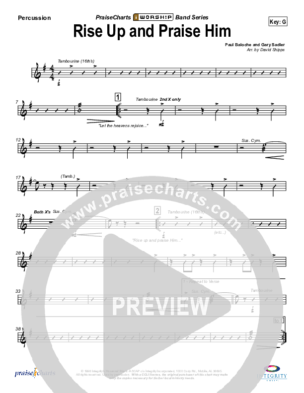 Rise Up and Praise Him Percussion (Paul Baloche)