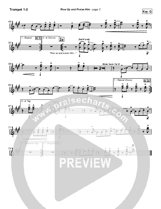 Rise Up and Praise Him Trumpet 1,2 (Paul Baloche)