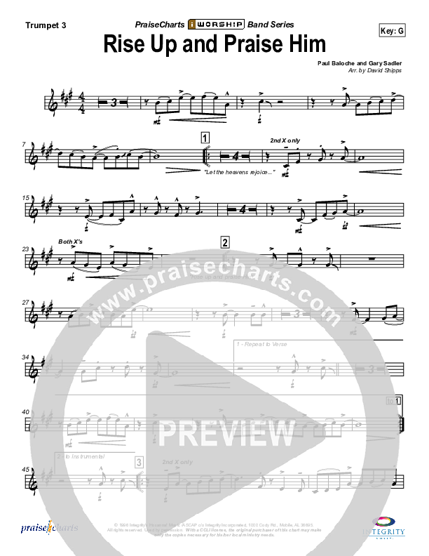 Rise Up and Praise Him Trumpet 3 (Paul Baloche)