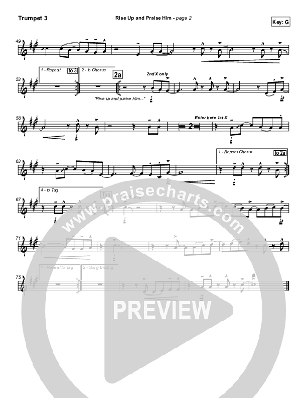 Rise Up and Praise Him Trumpet 3 (Paul Baloche)