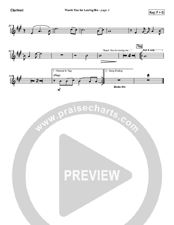 Thank You for Loving Me Clarinet (Jason Breland)