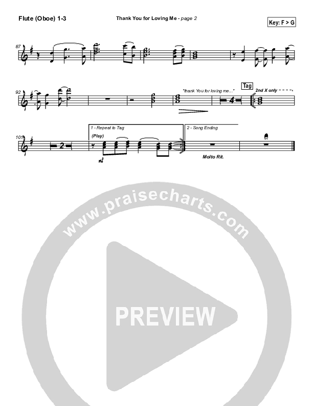 Thank You for Loving Me Flute/Oboe 1/2/3 (Jason Breland)