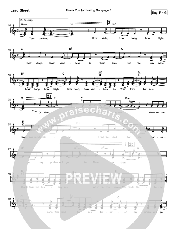 Thank You for Loving Me Lead Sheet (SAT) (Jason Breland)
