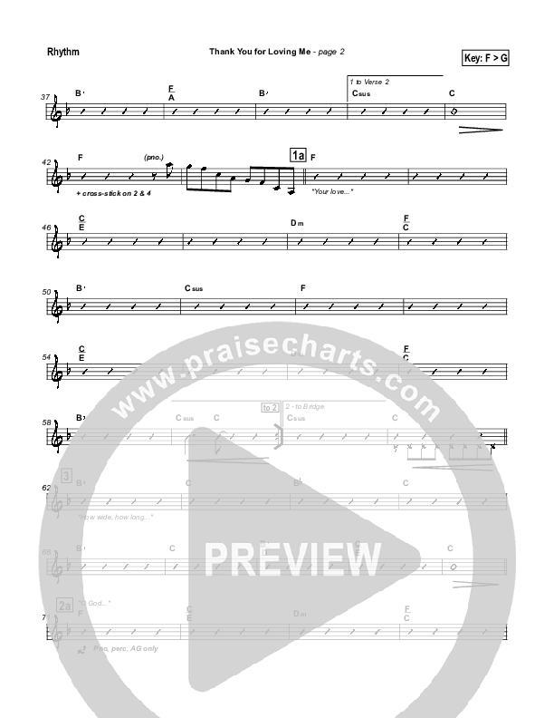 Thank You for Loving Me Rhythm Chart (Jason Breland)