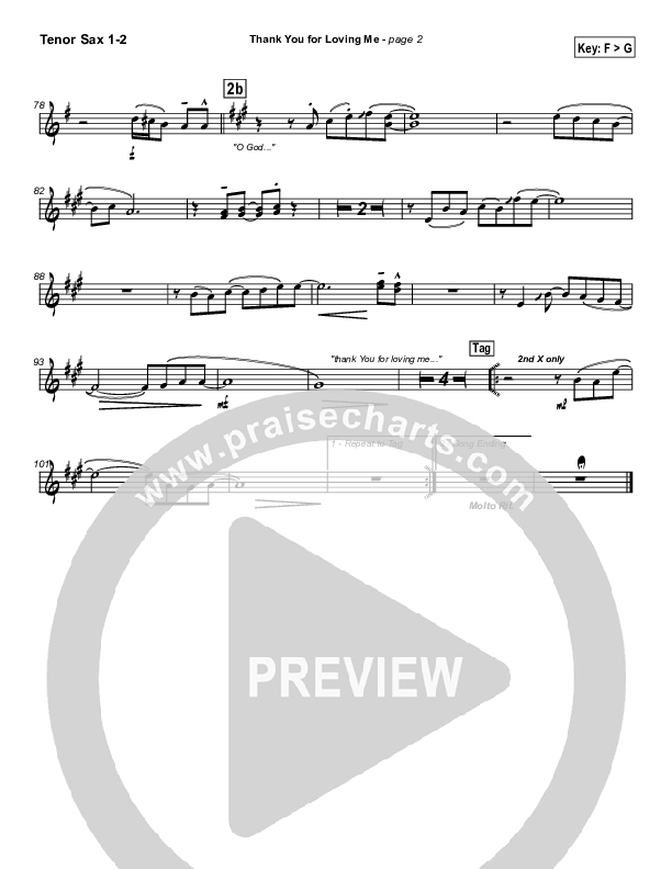 Thank You for Loving Me Tenor Sax 1/2 (Jason Breland)
