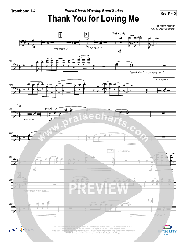 Thank You for Loving Me Trombone 1/2 (Jason Breland)