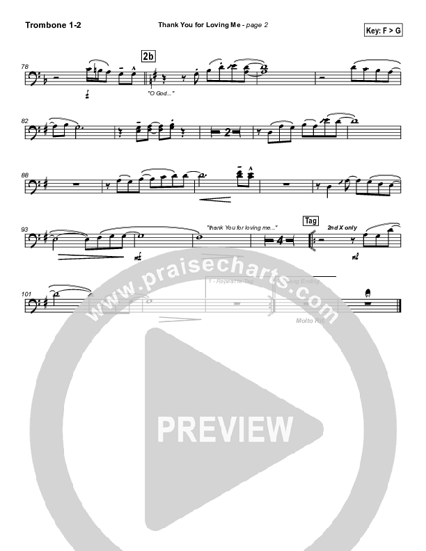 Thank You for Loving Me Trombone 1/2 (Jason Breland)