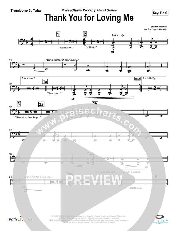 Thank You for Loving Me Trombone 3 (Jason Breland)