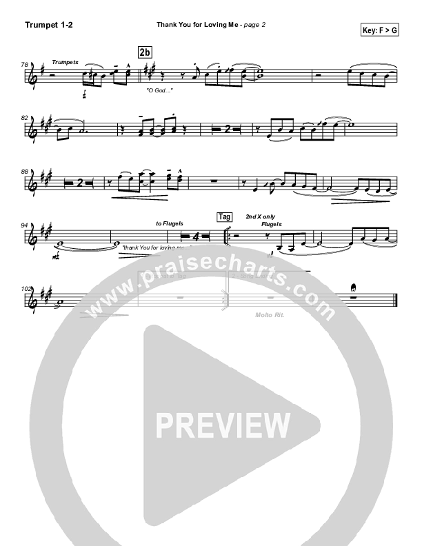 Thank You for Loving Me Trumpet 1,2 (Jason Breland)