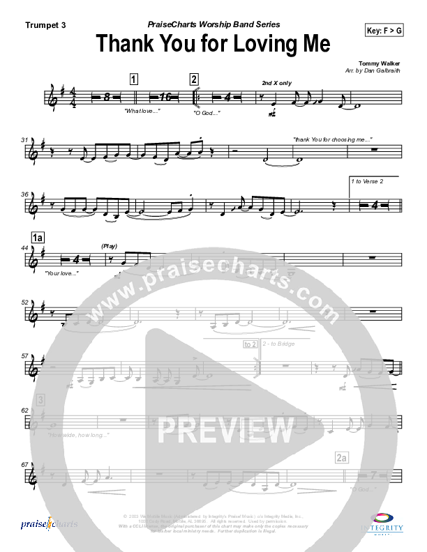 Thank You for Loving Me Trumpet 3 (Jason Breland)