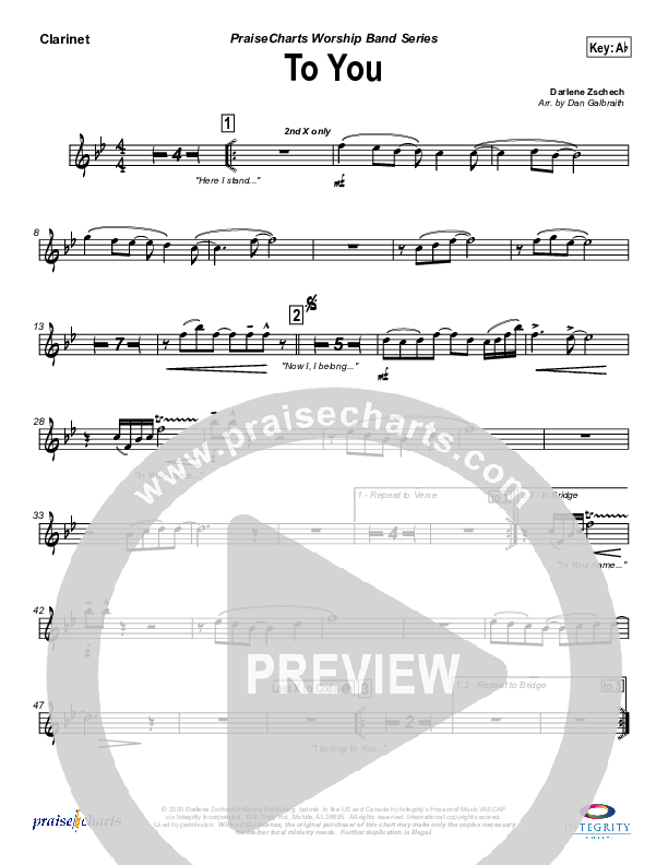 To You Clarinet (Jason Breland)