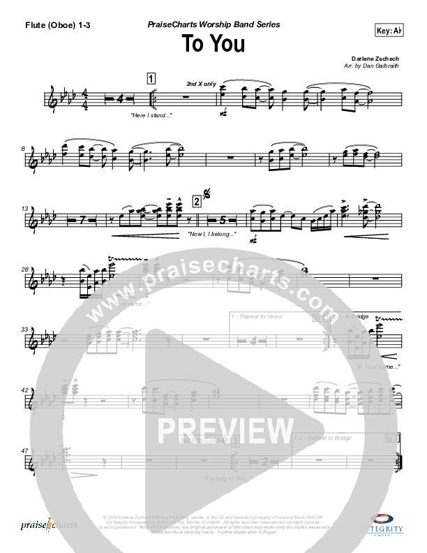 To You Flute/Oboe 1/2/3 (Jason Breland)