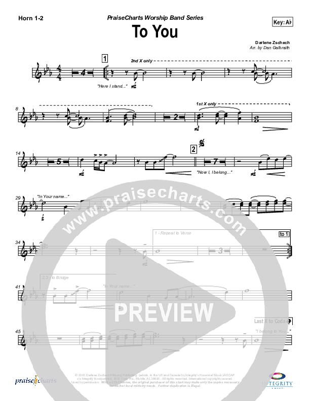 To You French Horn 1/2 (Jason Breland)