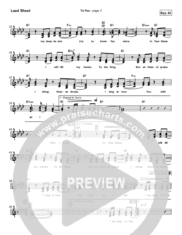 To You Lead Sheet (Jason Breland)