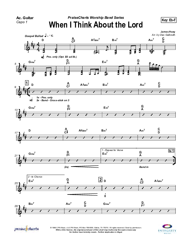 When I Think About The Lord Acoustic Guitar (Jason Breland)