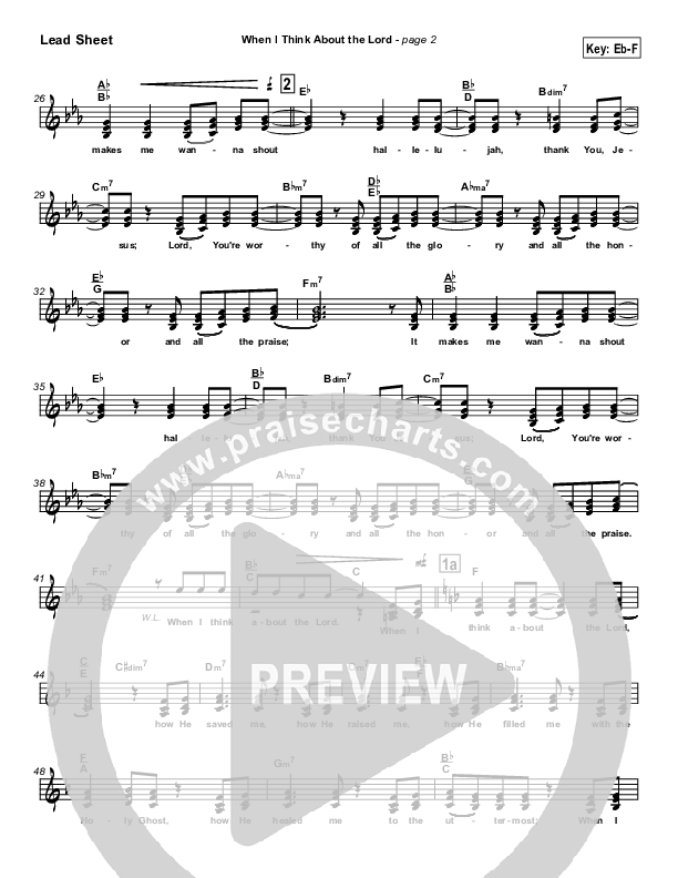 When I Think About The Lord Lead Sheet (SAT) (Jason Breland)