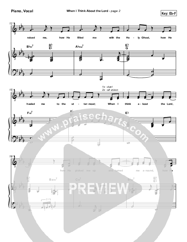 When I Think About The Lord Piano/Vocal & Lead (Jason Breland)